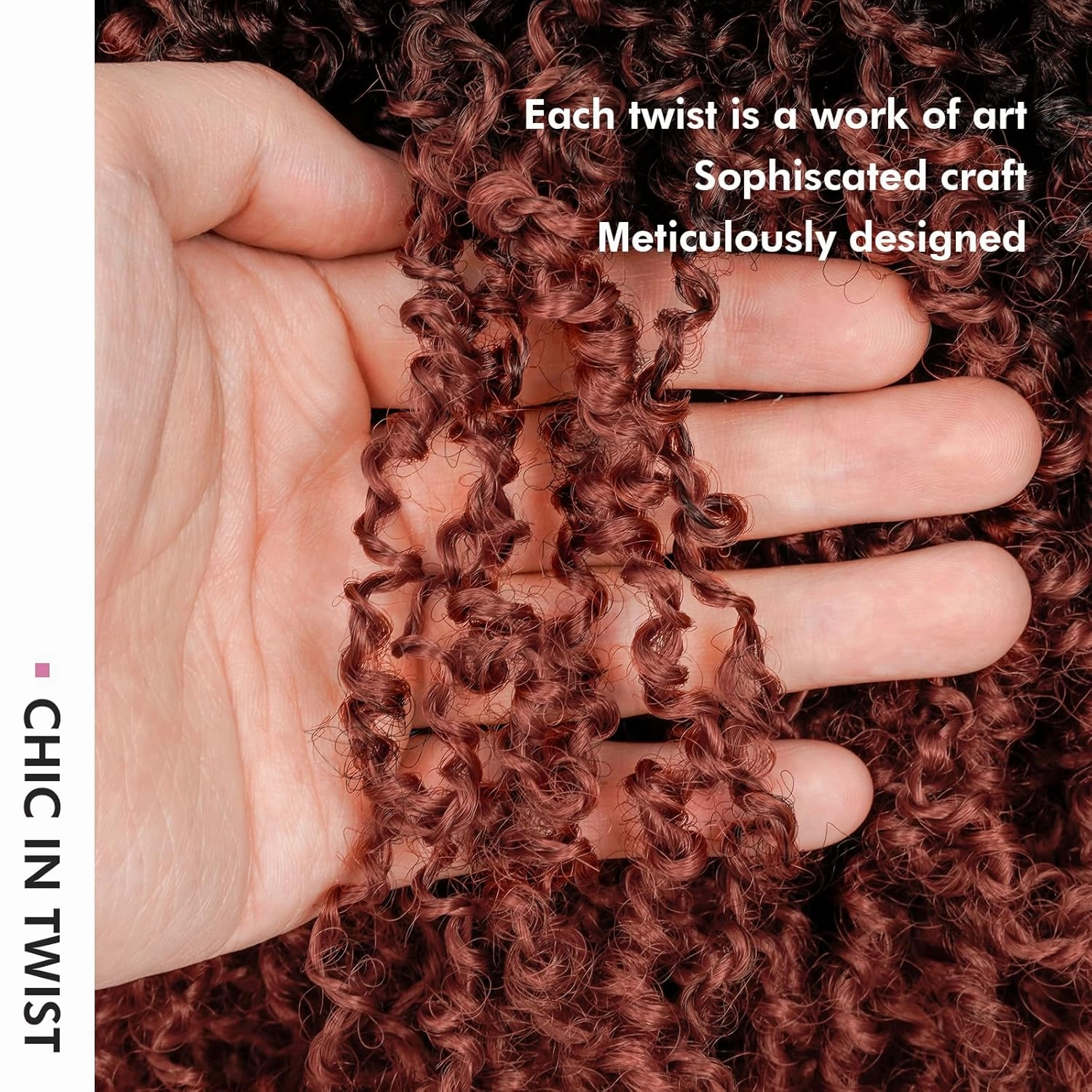 Toyotress Yanky Twist Crochet Hair - 14 Inch 8 Packs (30 Strands/Pcs) Fluffy Spring Mini Twist Short Bob Passion Twist, Ombre Ginger Pre-Looped Crochet Braids Braiding Hair (14 Inch, OT350-8P)