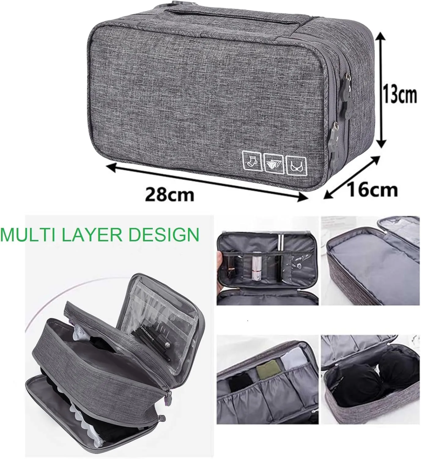 Travel Multi-function Underwear Organize Storage Bag Portable Bra Socks Lingerie Accessories Pack Cube Toiletry Bag
