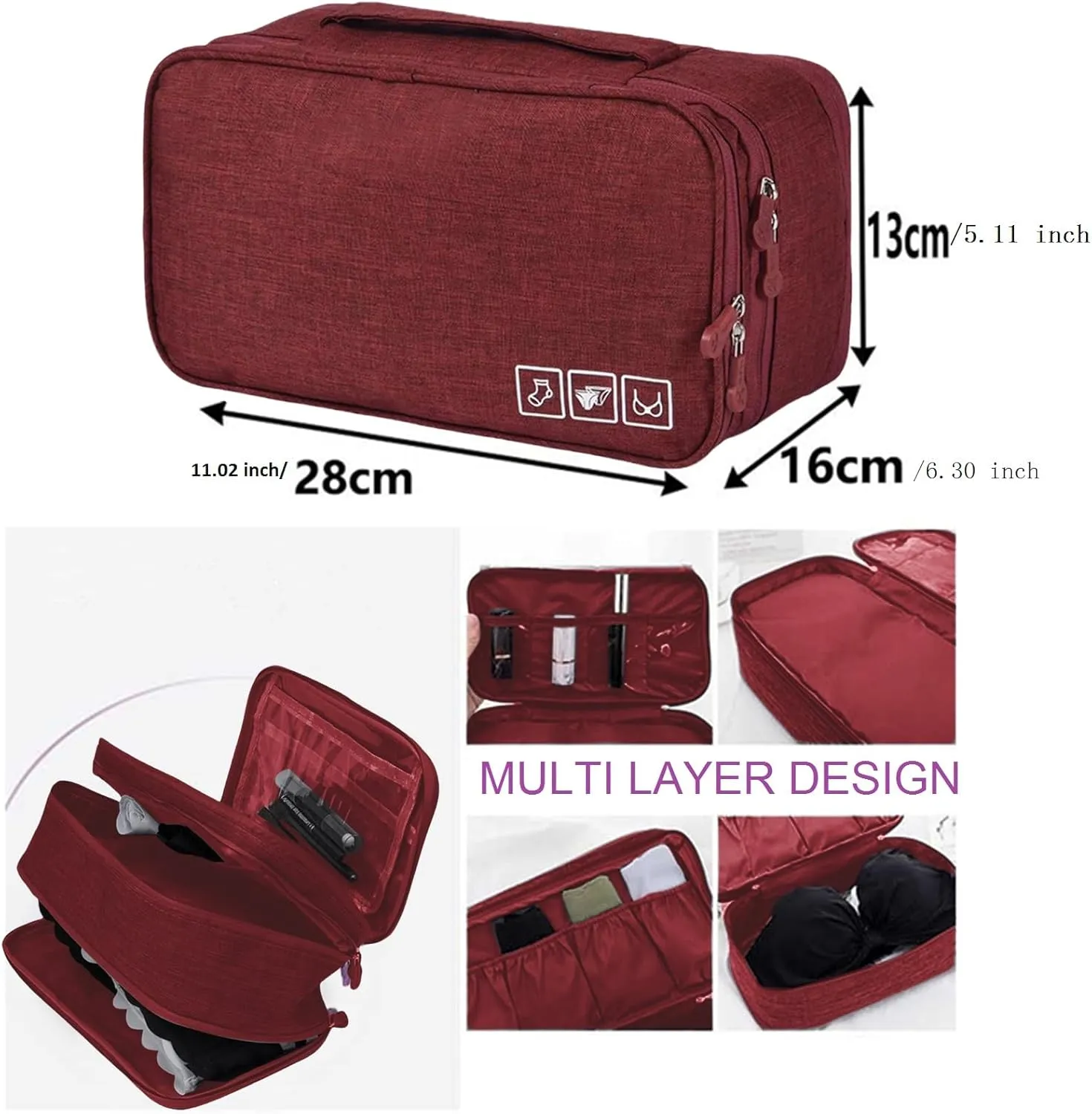 Travel Multi-function Underwear Organize Storage Bag Portable Bra Socks Lingerie Accessories Pack Cube Toiletry Bag