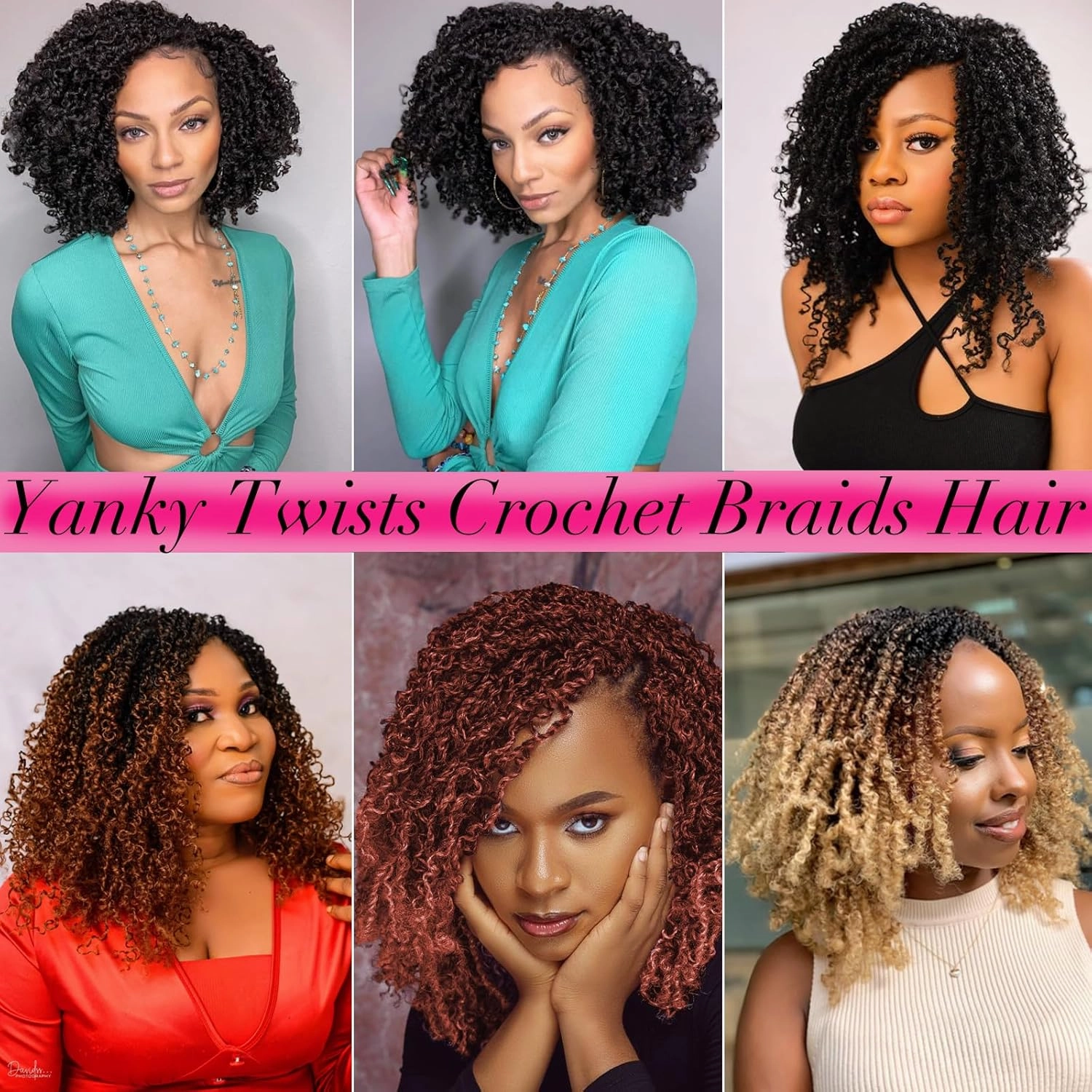 Unionbeauty 12 Inch Pre-twisted Yanky Twists Crochet Braids Hair 8Pcs Pre-looped Ombre Brown mini Senegalese Twist Micro Passion Twist Crcochet Hair with Curls Synthetic Crochet Hair Extensions 1B/30#