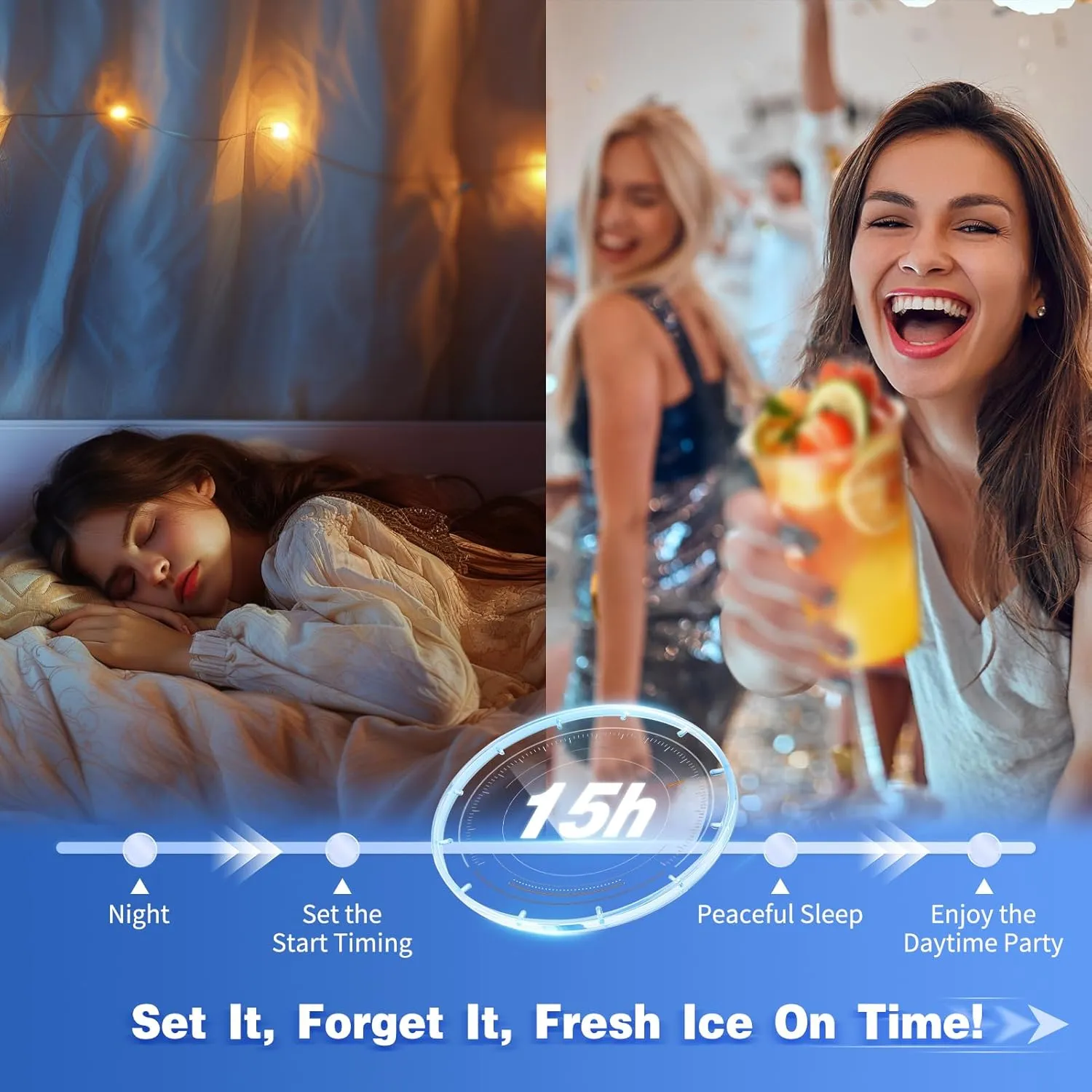 Upgraded Ice Maker Nugget Ice Maker Countertop, 40LBS/Day, Timer, 2 Way Add Water, Soft Chewable Pellet Ice Machine, Portable Crushed Ice Makers for Home, Kitchen, Stainless Steel