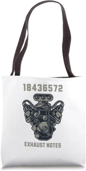 V8 Real Cars Racing Engine 8 Cylinders Exhaust Notes Tote Bag