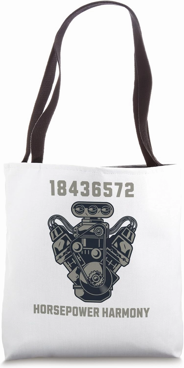 V8 Real Cars Racing Engine 8 Cylinders Horsepower Harmony Tote Bag