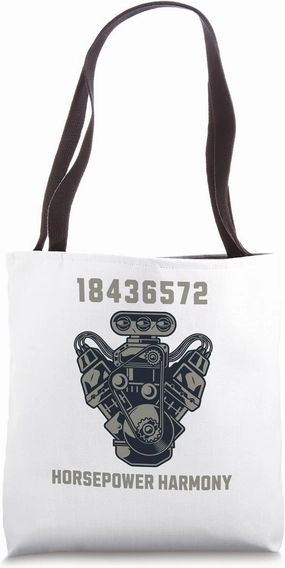 V8 Real Cars Racing Engine 8 Cylinders Horsepower Harmony Tote Bag