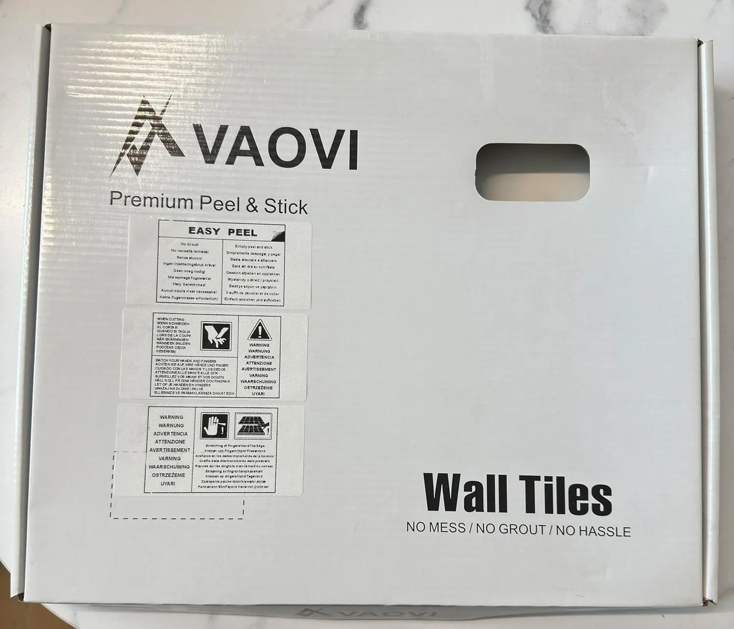 VAOVI Backsplash Tile Peel and Stick Kitchen Stone Subway Linear Mosaic Bathroom Shower Wall Waterproof(10pcs,Beige)