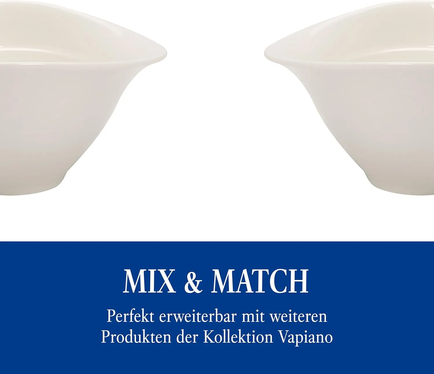 Villeroy & Boch Vapiano Soup Bowl Set, 2 Pieces, Premium Porcelain, White