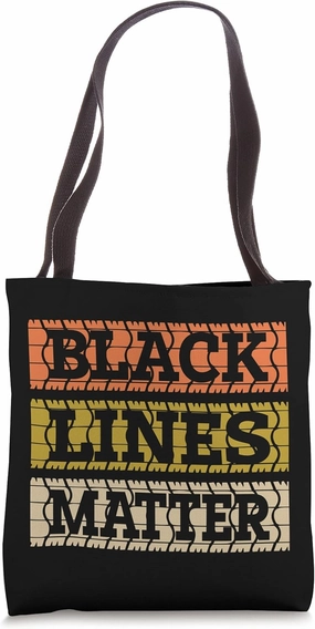 Vintage Retro Funny Drift Car Black Lines Matter Drag Racing Tote Bag