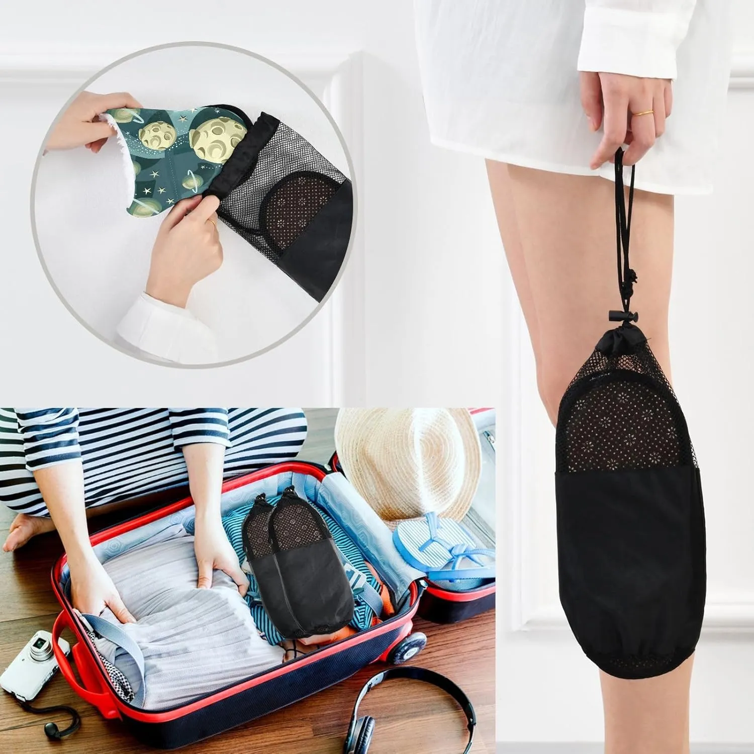 visesunny Funny Slippers for Women Men Soft Plush Warm Fuzzy Winter holiday slippers Fantasy Cosmic Starry Night Planet Cozy House Slippers Comfy Bedroom Slippers Indoor Outdoor Shoes