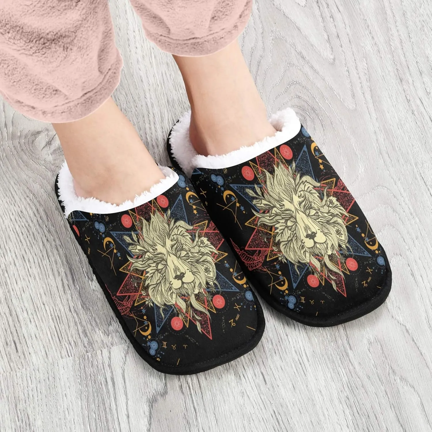 visesunny Slippers for Women Mens Stylish Foral Winter Warm Memory Foam Cotton Home Slippers Soft Plush Fleece Slip on House Slippers for Girls Indoor Outdoor Shoes