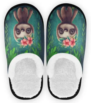 visesunny Slippers for Women Mens Stylish Foral Winter Warm Memory Foam Cotton Home Slippers Soft Plush Fleece Slip on House Slippers for Girls Indoor Outdoor Shoes