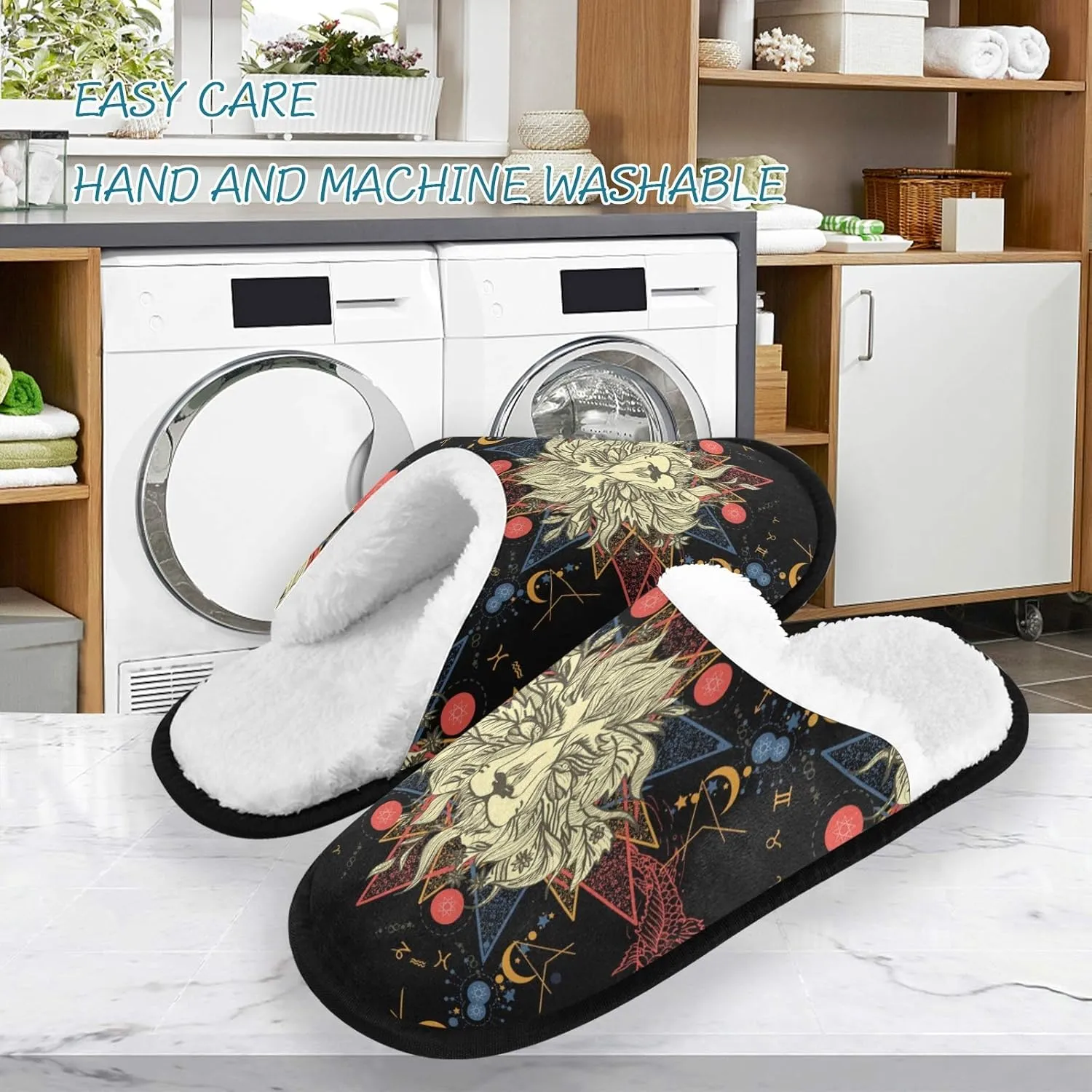 visesunny Slippers for Women Mens Stylish Foral Winter Warm Memory Foam Cotton Home Slippers Soft Plush Fleece Slip on House Slippers for Girls Indoor Outdoor Shoes
