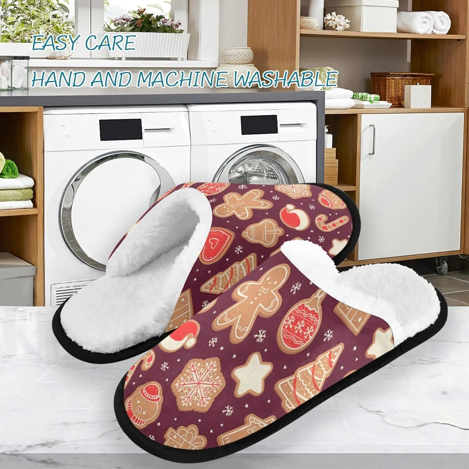 visesunny Slippers for Women Mens Stylish Foral Winter Warm Memory Foam Cotton Home Slippers Soft Plush Fleece Slip on House Slippers for Girls Indoor Outdoor Shoes