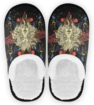 visesunny Slippers for Women Mens Stylish Foral Winter Warm Memory Foam Cotton Home Slippers Soft Plush Fleece Slip on House Slippers for Girls Indoor Outdoor Shoes