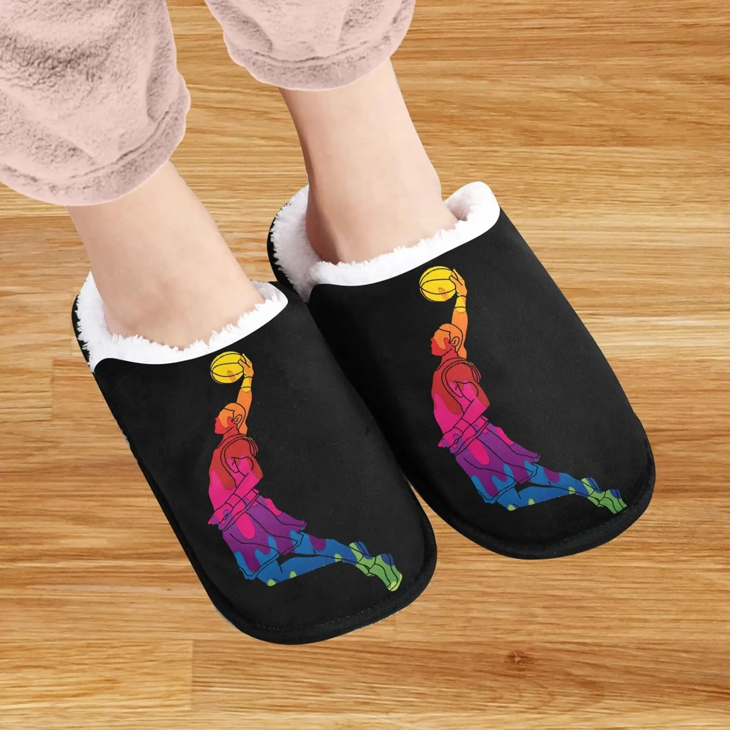 visesunny Slippers for Women Mens Stylish Foral Winter Warm Memory Foam Cotton Home Slippers Soft Plush Fleece Slip on House Slippers for Girls Indoor Outdoor Shoes