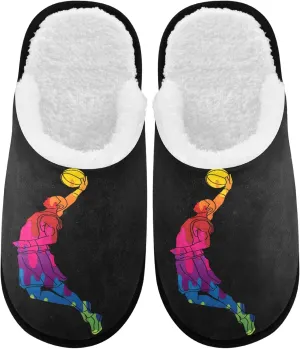 visesunny Slippers for Women Mens Stylish Foral Winter Warm Memory Foam Cotton Home Slippers Soft Plush Fleece Slip on House Slippers for Girls Indoor Outdoor Shoes