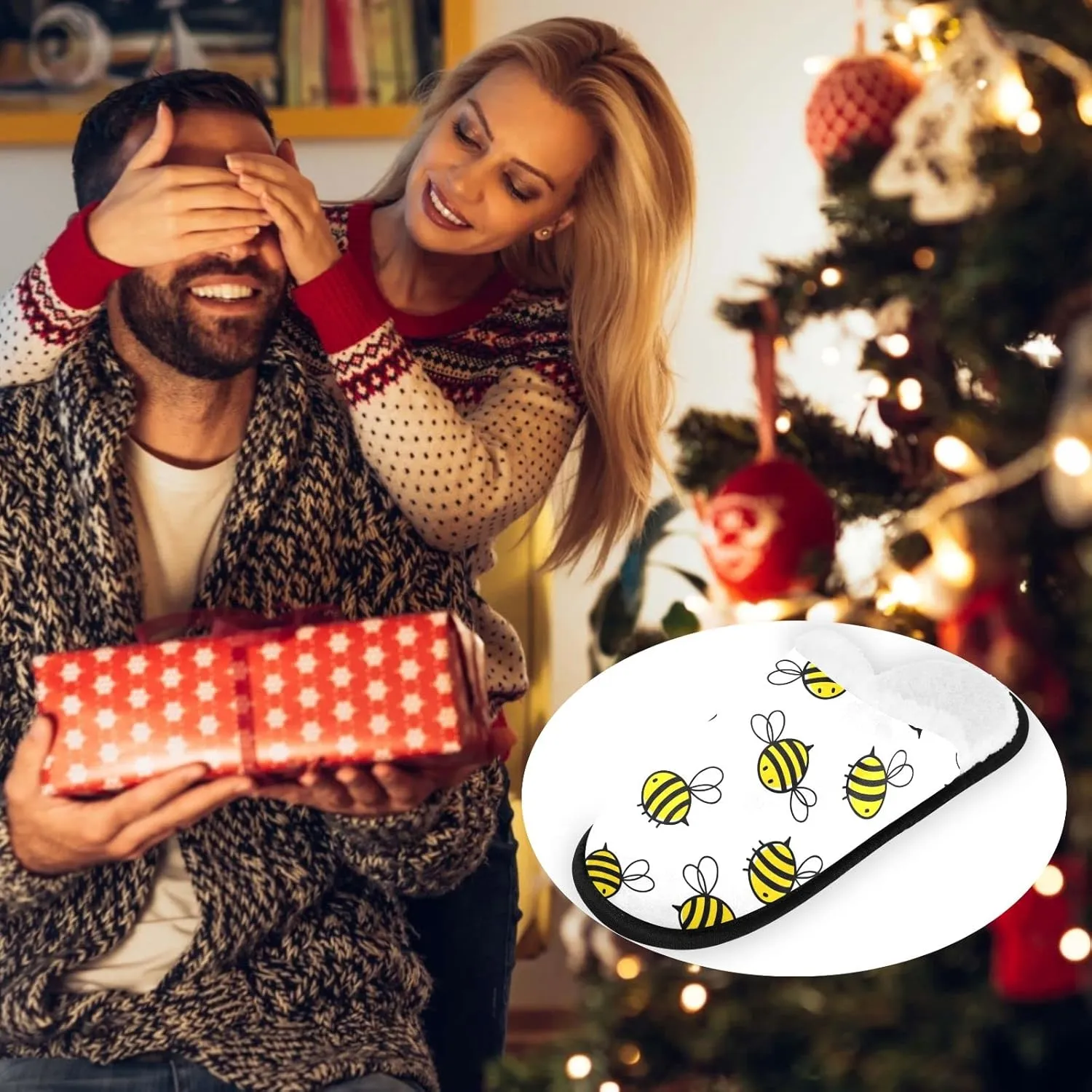 visesunny Slippers for Women Mens Winter Warm Memory Foam Cotton Home Slippers Women's House Slippers Bedroom Slippers Cozy Indoor Outdoor Shoes Unisex
