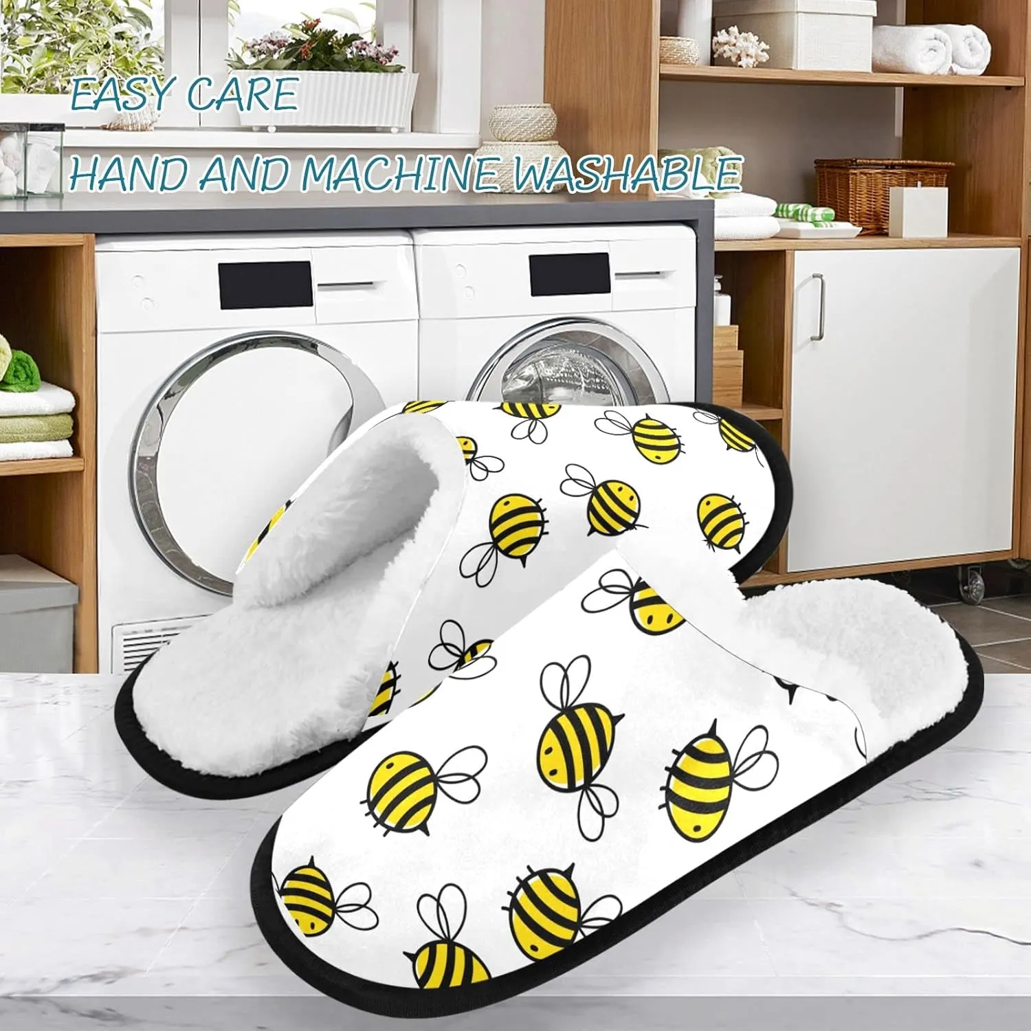 visesunny Slippers for Women Mens Winter Warm Memory Foam Cotton Home Slippers Women's House Slippers Bedroom Slippers Cozy Indoor Outdoor Shoes Unisex