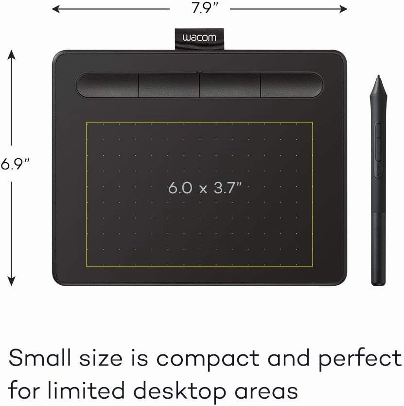 Wacom Intuos Creative Pen Tablet - Small, Black (Renewed)