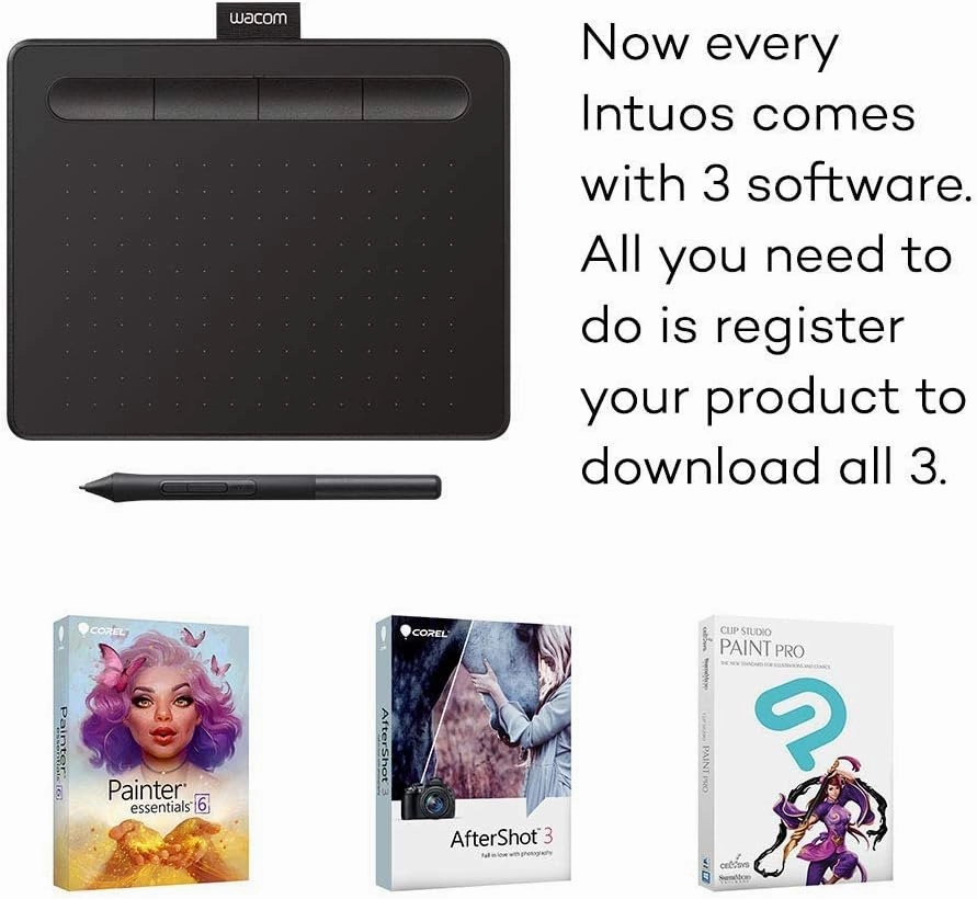 Wacom Intuos Creative Pen Tablet - Small, Black (Renewed)