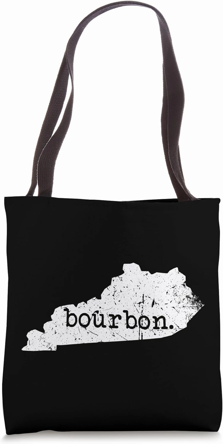 Weathered Kentucky Bourbon Trail Whiskey State Outline Tote Bag