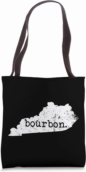 Weathered Kentucky Bourbon Trail Whiskey State Outline Tote Bag