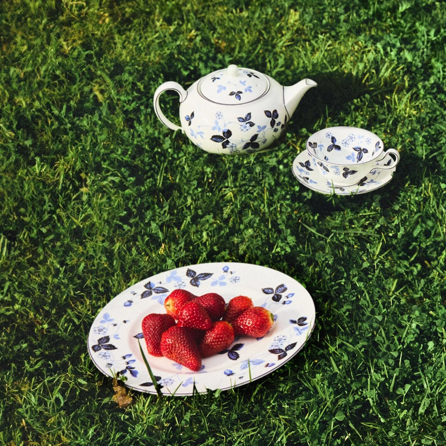 Wedgwood Wild Strawberry Inky Blue Plate 8.1in