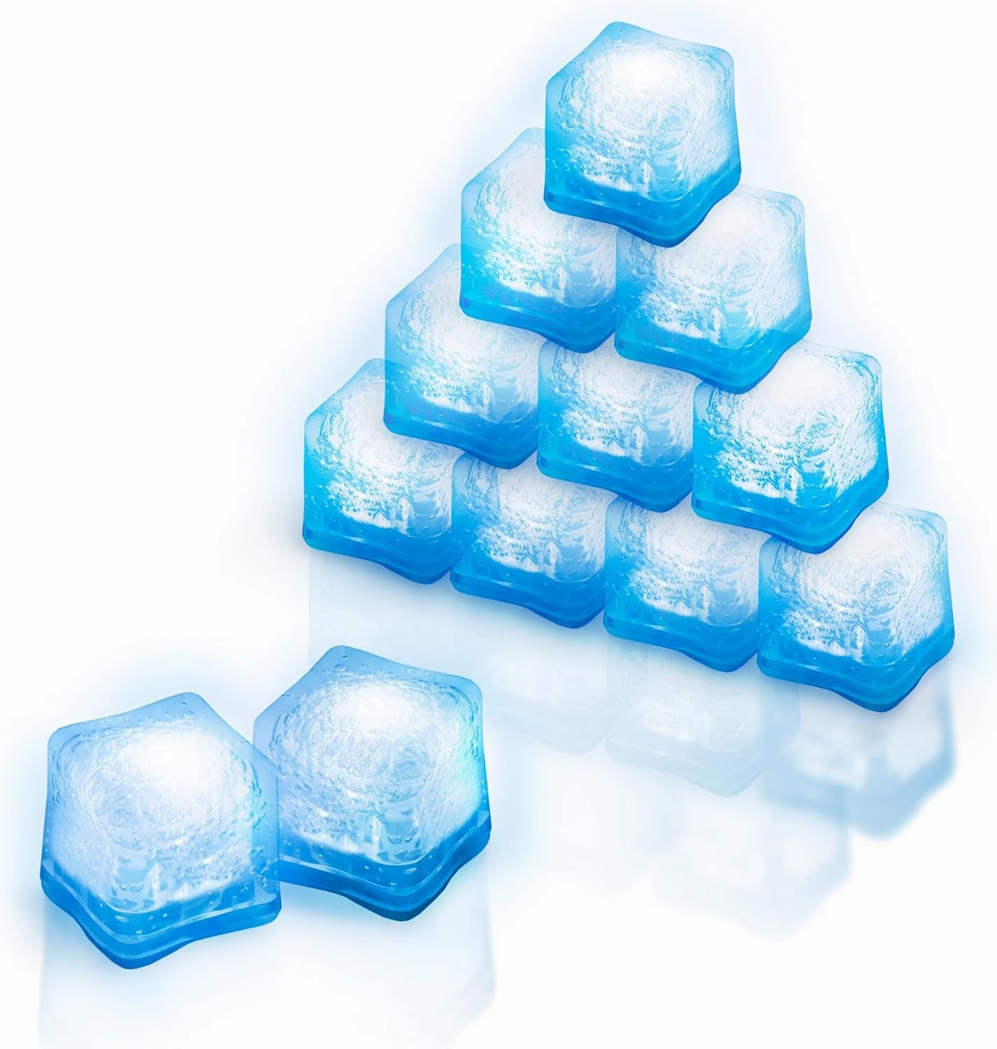 Windy City Novelties 12-Pack Blue LED Ice Cubes with 6 Light Modes - Innovative On/Off Button - Perfect for Parties, Celebrations, Weddings, Birthdays & Festive Occassions