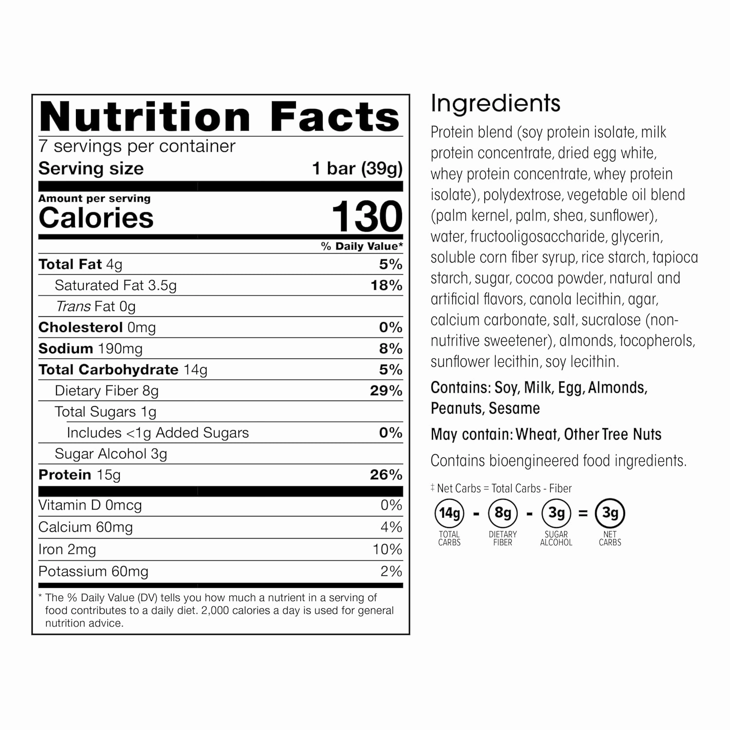 Wonderslim High Fiber Protein Bars, Fluffy S'more Crisp | 15g Protein, 8g Fiber | Low Sugar, Low Carb | Healthy Indulgence | Satisfying, Supports Energy & On-the-Go Convenience, 7 Pack