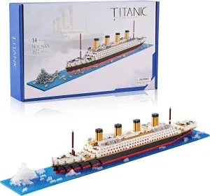 World Famous Titanic Micro Building Block Set for Adult Cruise Ship Micro Bricks Model Kit for Kids Ages of 14  - 1872 PCS Great Gift