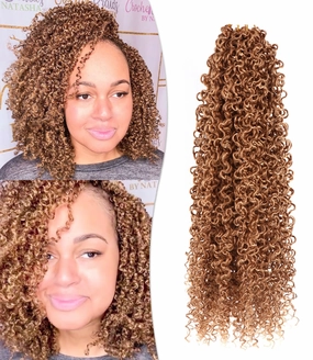 Yanky Twist Crochet Hair 14 Inch 7 Packs Pre Looped Ombre Yanky Passion Twist Crochet Hair Pre Looped Spring Twists Hair Fluffy Mini Crochet Twists Hair For Black Women (27, 14 Inch (Pack of 7))