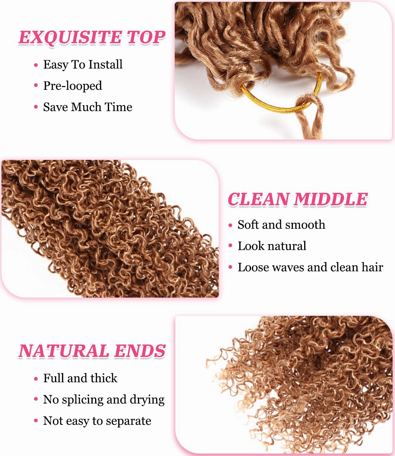 Yanky Twist Crochet Hair 14 Inch 7 Packs Pre Looped Ombre Yanky Passion Twist Crochet Hair Pre Looped Spring Twists Hair Fluffy Mini Crochet Twists Hair For Black Women (27, 14 Inch (Pack of 7))