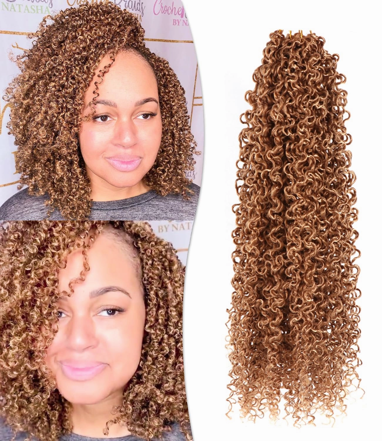 Yanky Twist Crochet Hair 14 Inch 7 Packs Pre Looped Ombre Yanky Passion Twist Crochet Hair Pre Looped Spring Twists Hair Fluffy Mini Crochet Twists Hair For Black Women (27, 14 Inch (Pack of 7))