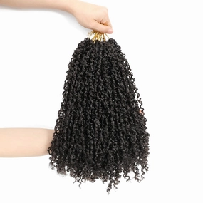 Yanky Twist Crochet Hair 8 Inch 10 Packs Yanky Passion Twist Hair Bohemian Yanky Twists Crochet Hair Pre Looped Pre-twisted Fluffy Mini Twist Crochet Hair Crochet Braiding Hair (#4)