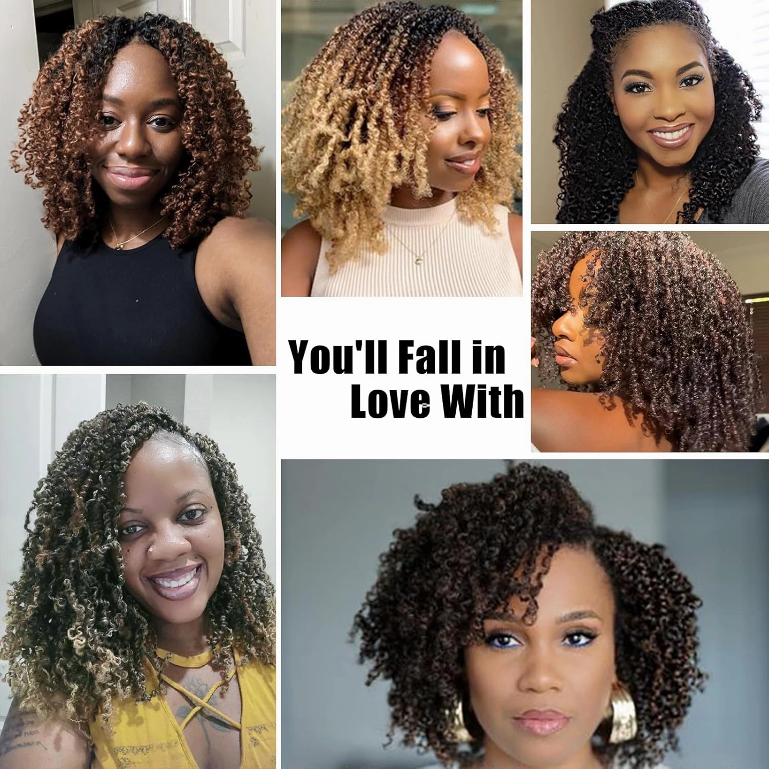 Yanky Twist Crochet Hair 8 Inch 10 Packs Yanky Passion Twist Hair Bohemian Yanky Twists Crochet Hair Pre Looped Pre-twisted Fluffy Mini Twist Crochet Hair Crochet Braiding Hair (#4)