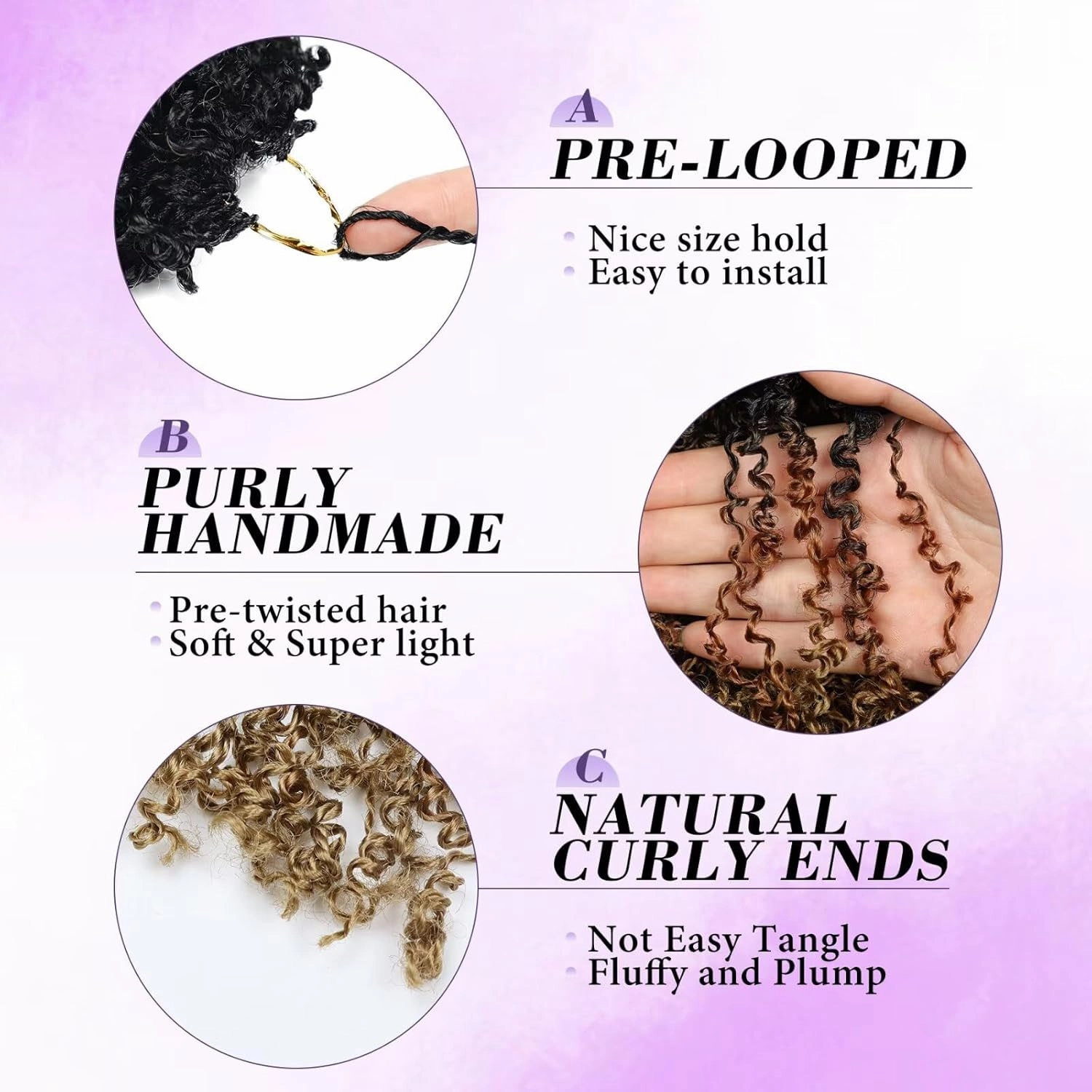 Yanky Twist Crochet Hair for black women 10 Inch 8 Packs 30 Stands/Pc,Pre-looped Fluffy Spring Mini Twist Passion Twist 3 Toned Ombre Brown Synthetic Crochet Braids Braiding Hair(10 Inch, OT30/27-8P)
