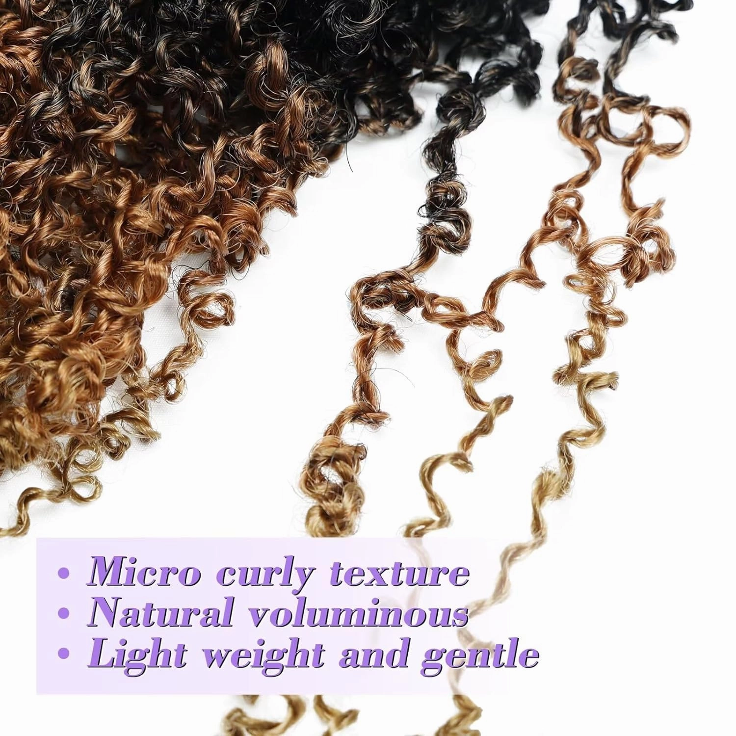Yanky Twist Crochet Hair for black women 10 Inch 8 Packs 30 Stands/Pc,Pre-looped Fluffy Spring Mini Twist Passion Twist 3 Toned Ombre Brown Synthetic Crochet Braids Braiding Hair(10 Inch, OT30/27-8P)