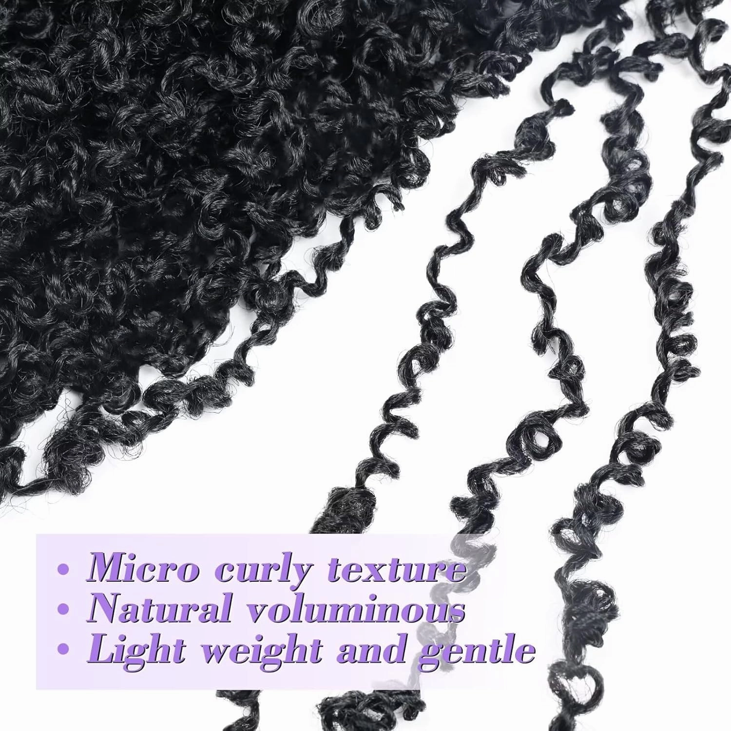 Yanky Twist Crochet Hair for black women 10 Inch 8 Packs 30 Stands/Pc,Pre-looped Fluffy Spring Mini Twist Passion Twist Natural Black Synthetic Crochet Braids Braiding Hair(10 Inch, 1B-8P)