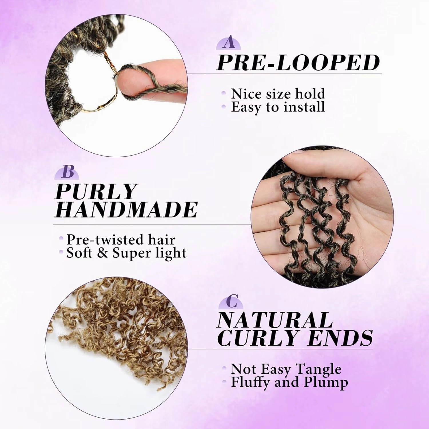 Yanky Twist Crochet Hair for black women 10 Inch 8 Packs 30 Stands/Pc,Pre-looped Fluffy Spring Mini Twist Passion Twist Ombre Blonde Synthetic Crochet Braids Braiding Hair(10 Inch, T27-8P)