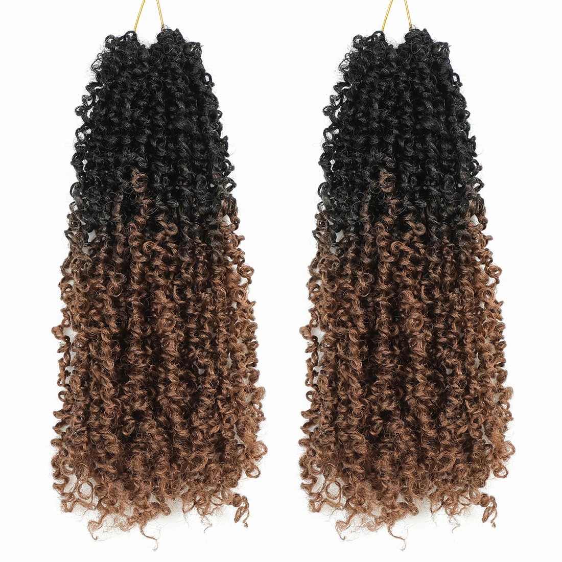 Youngther Yanky twist crochet hair Pre-Twisted Fluffy Spring Mini Twist with curly crochet hair for black women crochet hair pre looped Synthetic hair extension（12inch OT30 2PCS）