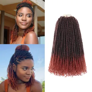 ZRQ 12 Inch Micro Twist Crochet Hair Bob Crochet Braids Ombre Red Mini Pre-twisted Passion Twist Mini Senegalese Twist Crochet Hair Pre-looped Yanky Twist Hair Extensions(9 Packs,T350#)