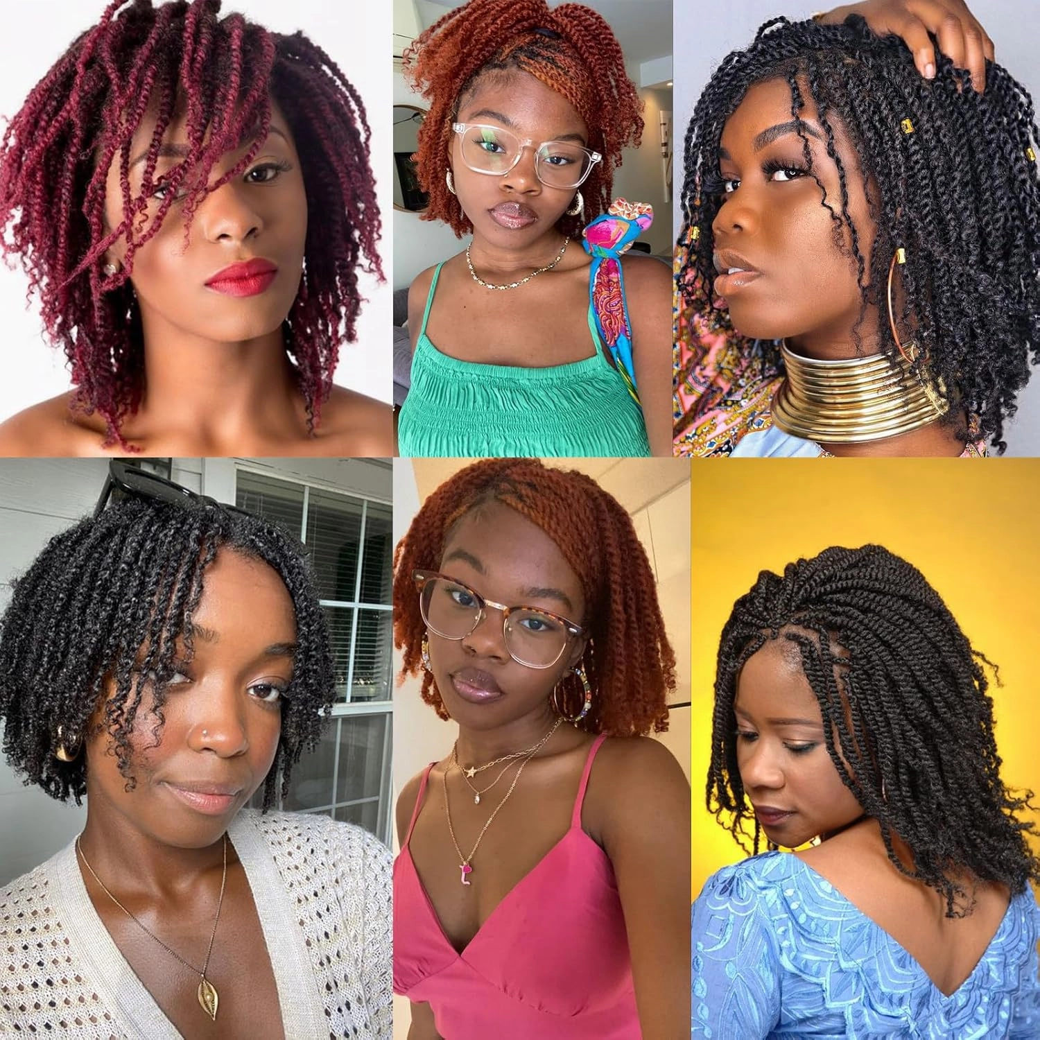 ZRQ 8 Inch Micro Twist Crochet Hair Bob Crochet Braids Mini Pre-twisted Passion Twist Mini Senegalese Twist Crochet Hair Pre-looped Micro Braids Crochet Hair Extensions(9 Packs,4#)