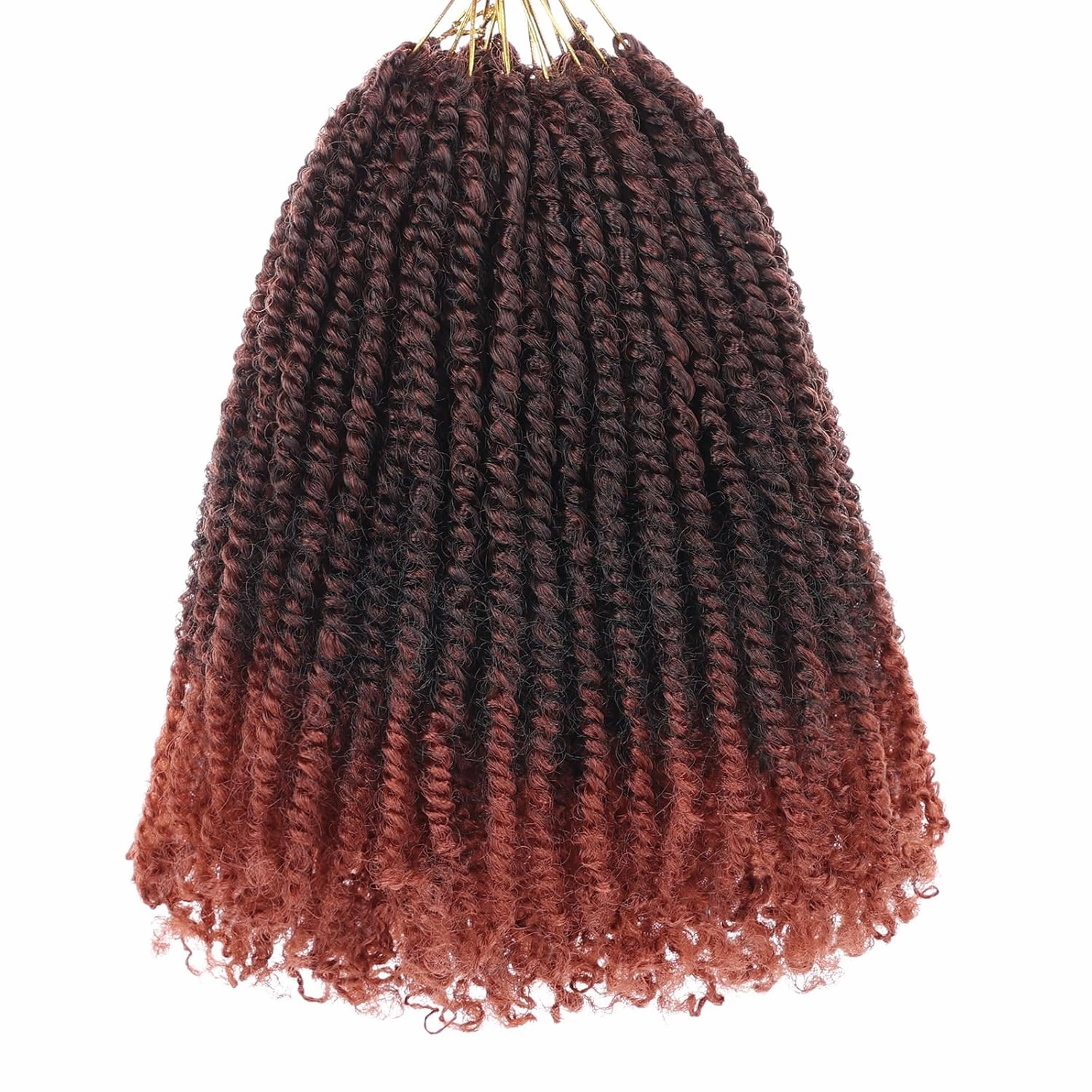ZRQ 8 Inch Micro Twist Crochet Hair Bob Crochet Braids Ombre Red Mini Pre-twisted Passion Twist Mini Senegalese Twist Crochet Hair Pre-looped Yanky Twist Hair Extensions(9 Packs,T350#)
