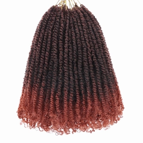 ZRQ 8 Inch Micro Twist Crochet Hair Bob Crochet Braids Ombre Red Mini Pre-twisted Passion Twist Mini Senegalese Twist Crochet Hair Pre-looped Yanky Twist Hair Extensions(9 Packs,T350#)